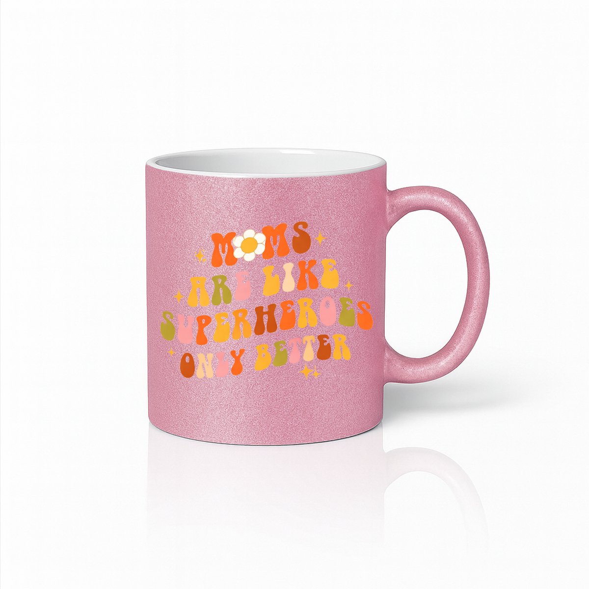 Full Color Roze Mok - Retro Superhero Mama Ontwerp - Kleurrijk Moederdag Cadeau