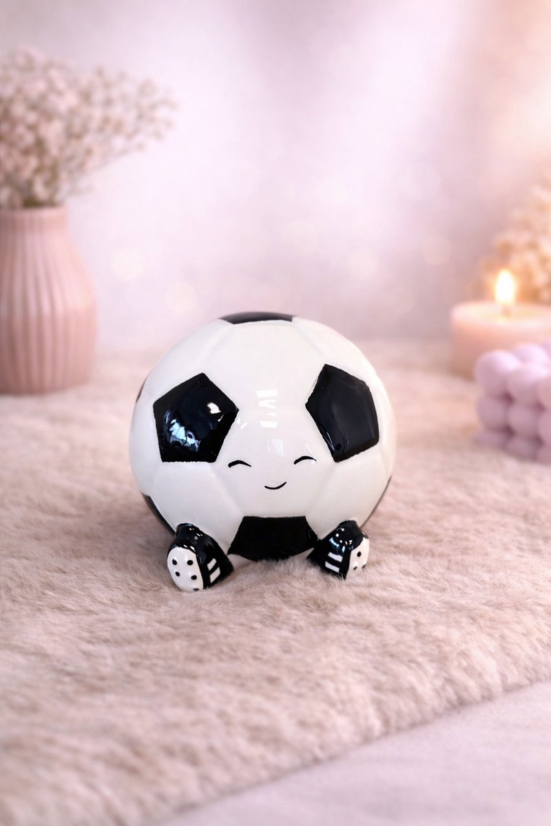 Spaarpot ‘Happy Soccer Ball’ | Viva Femme | Spaarpot | Cadeau | Jongen | | Baby | Kraamcadeau | Babyshower | Voetbal