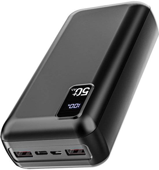 hganus powerbank 50000 mAh-powerbanks 22,5 W snellader- LED-display-grote capaciteit-compatibel met iPhone 17 & Android