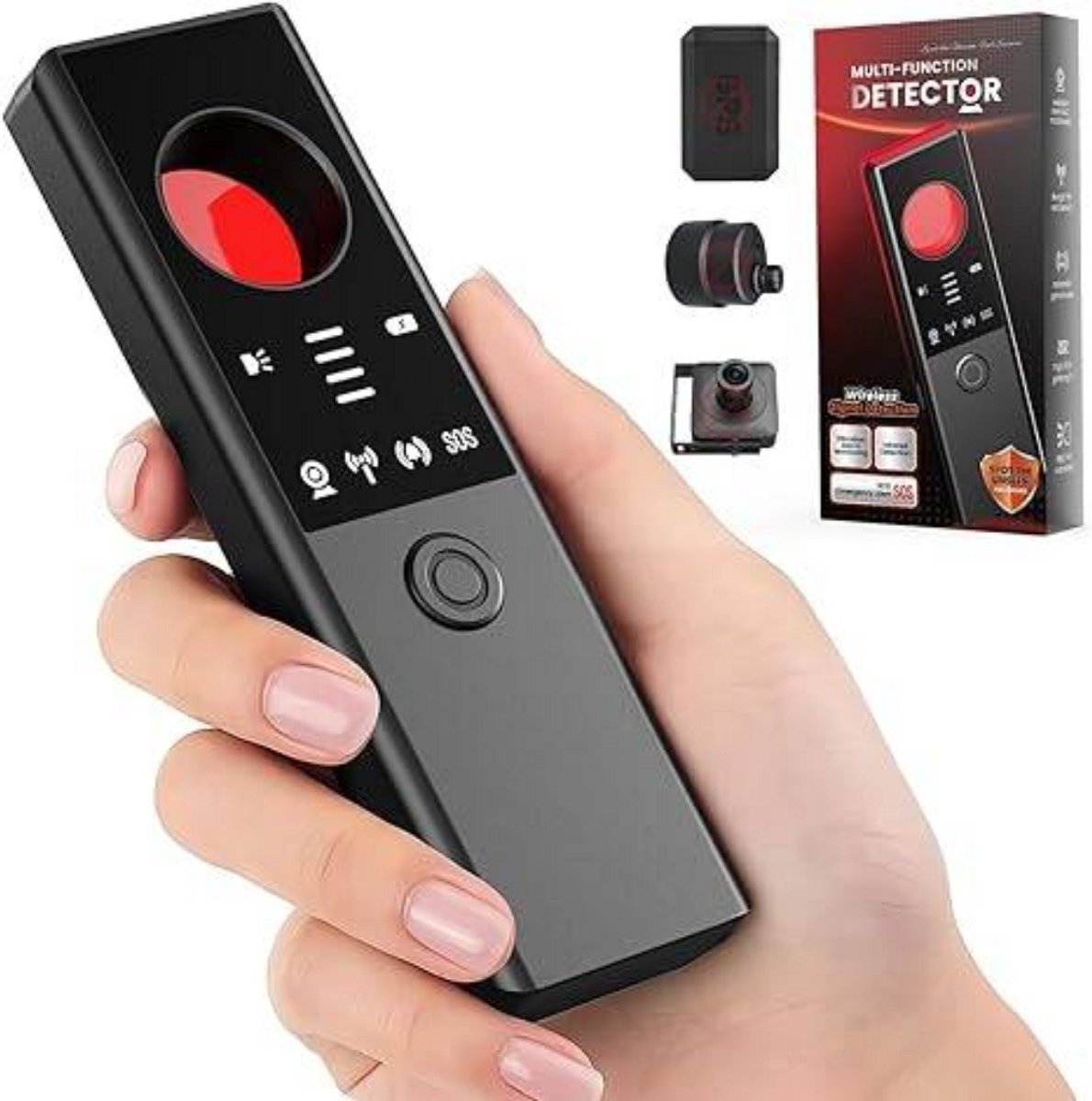 Anti spy verborgen Camera Detector - Anti Spy Finder - Draadloze Signaal Detector - Infrarood Privacy Scanner - Zwart