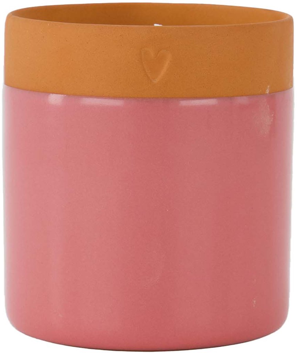 Zusss Geurkaars Terracotta Hartje - Dark Pink - Ø11,5X8,5Cm