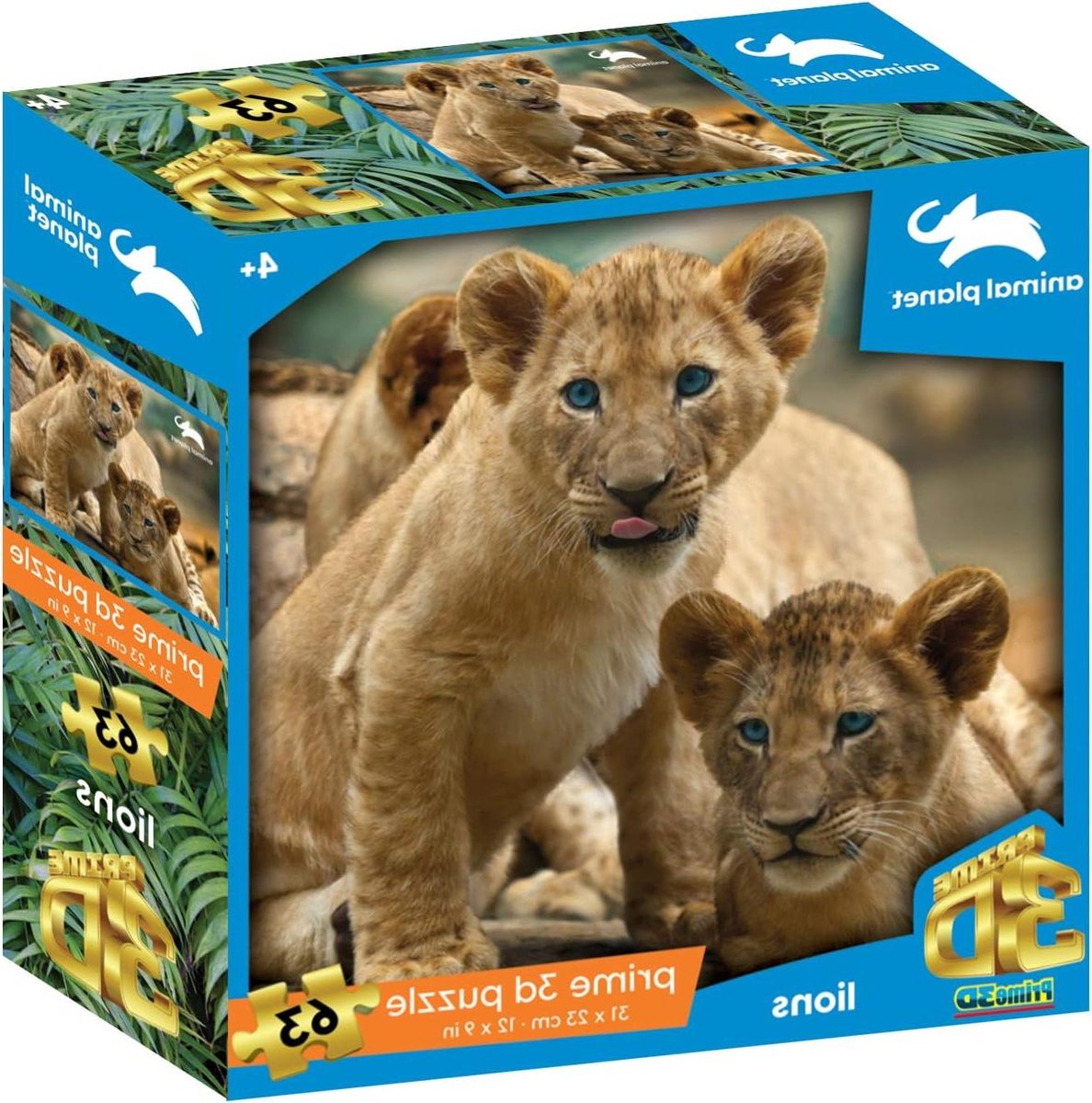 3D Puzzel Leeuwen - Dieren Puzzel - Kinderspel - Levendige 3D Effecten - 63 Stukjes