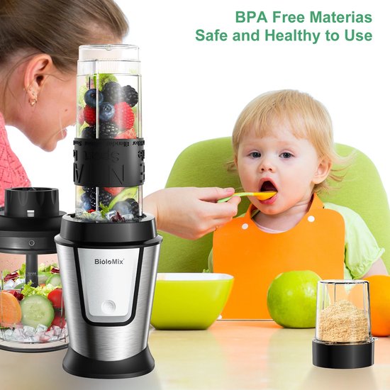 LUMÉ STORE Blender - Keukenmachine - Smoothie - Hakmolen - Molen - Mixmachine - IJscrusher - 700W - BPA-vrij - RVS Messen - Zwart van LUMÉ STORE — afbeelding 5