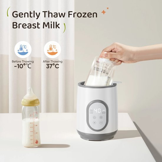 LUMÉ STORE Flessenwarmer - Babyvoeding - Flessenverwarmer - 8-in-1 - Draadloos - Sterilisator - Aanraakscherm - 200ml - Wit — afbeelding 2
