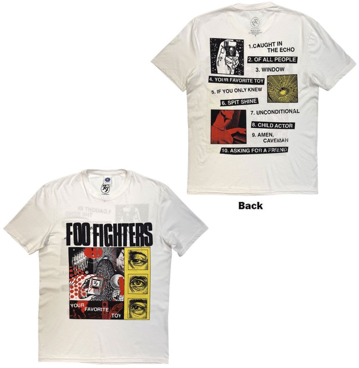 Foo Fighters - Your Favourite Toy Tracklist Heren Tshirt - 2XL - Wit
