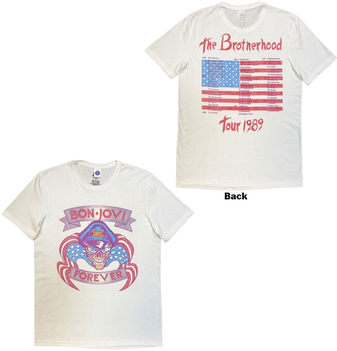 Bon Jovi - The Brotherhood Heren Tshirt - XL - Wit
