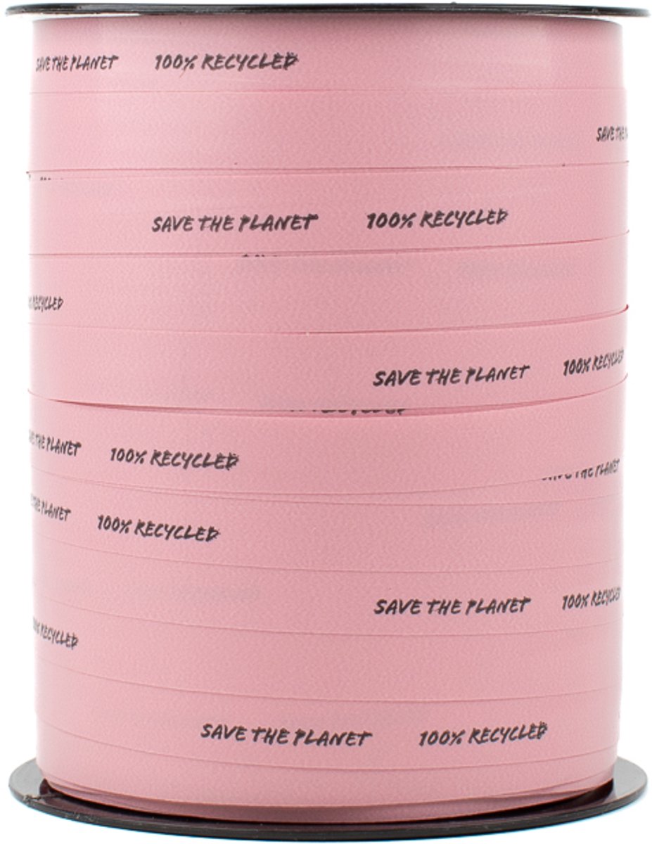 Krullint - 10 mm x 250 m - roze - 100% gerecycled PP