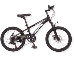 Buxibo - Fiets Austin - Kinder Mountainbike - 7 Versnellingen - 20 Inch - Zwart