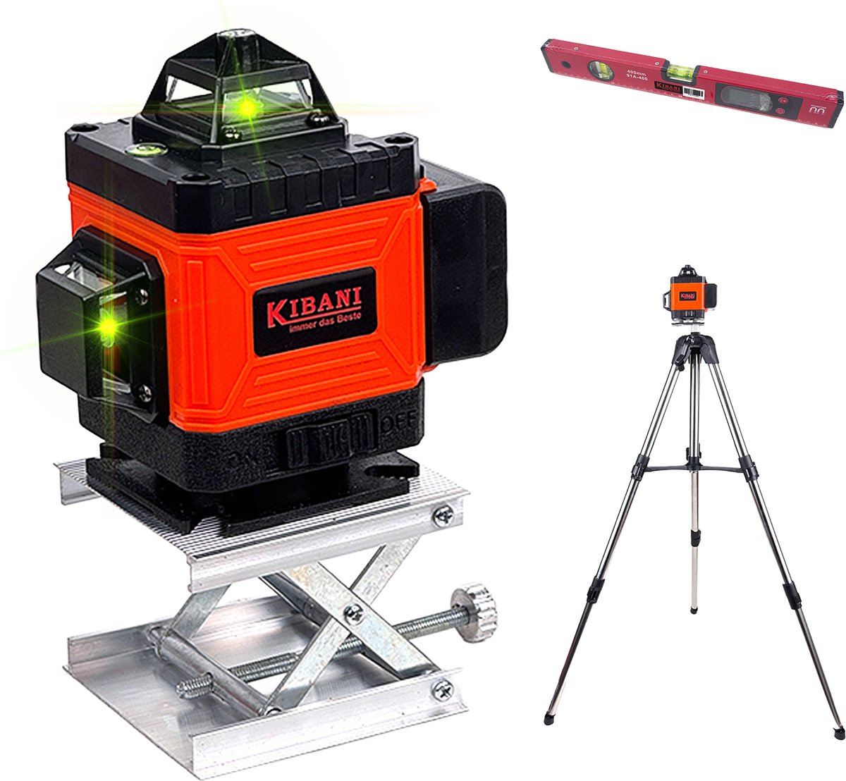 Kruislijnlaser 16 Lijnen Incl. Statief en Digitale Waterpas – Bouwlaser Zelfnivellerend – Rotatielaser – Laserwaterpas – Lijnlaser – Oplaadbare Accu – Laser Groen – Met Beschermbril en Opberg Koffer