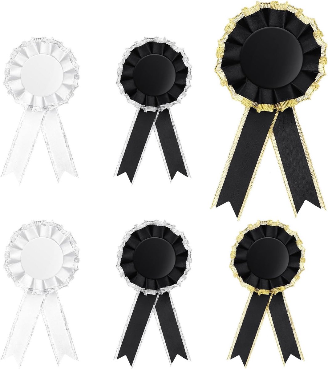 6 Stuks Regenboog Rosette Medailles voor Wedstrijden, Prijzen en Deelname aan Sportevenementen en Schoolcompetities