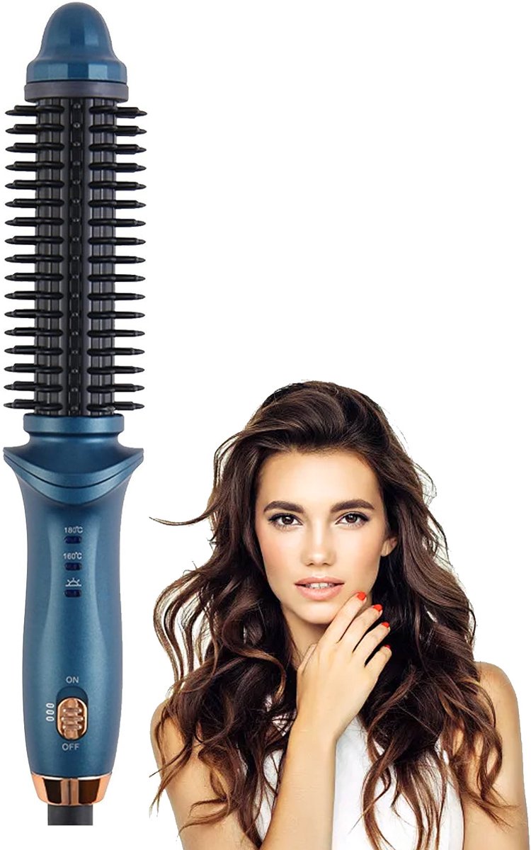 carmdering - Stijltang - Krultang - Hitte Borstel - 2 temperaturen (160-180°C), snel opwarmen,防烫 - PTC constante temperatuur, beschermt haar - Compact en draagbaar, groen - Perfect voor thuis en reis