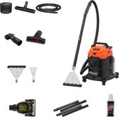 Kibani Nat/ Droogzuiger - Alleszuiger met Accessoires - met Sproeifunctie & Kibani Reinigingsmiddel - 1600W - Tapijtreiniger - Inclusief Opzetstukken