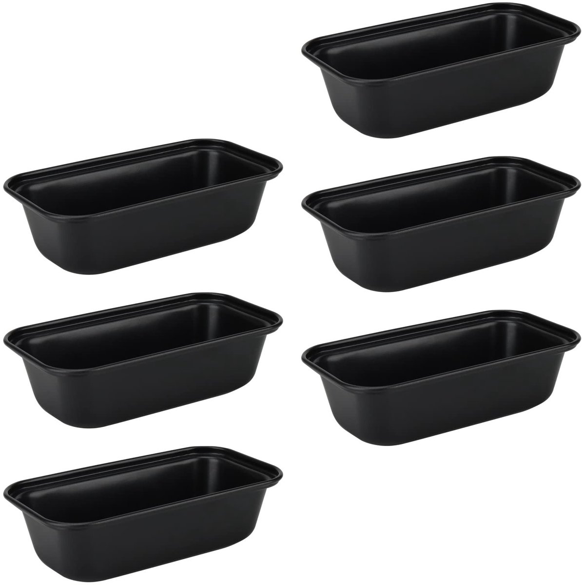 Dailygoods- Broodblik Mini 6-Pack - Rechthoekige Bakvorm - Non-stick Coating - Duurzaam Koolstofstaal - 15,6 x 8,5 cm - Eenvoudig Schoonmaken