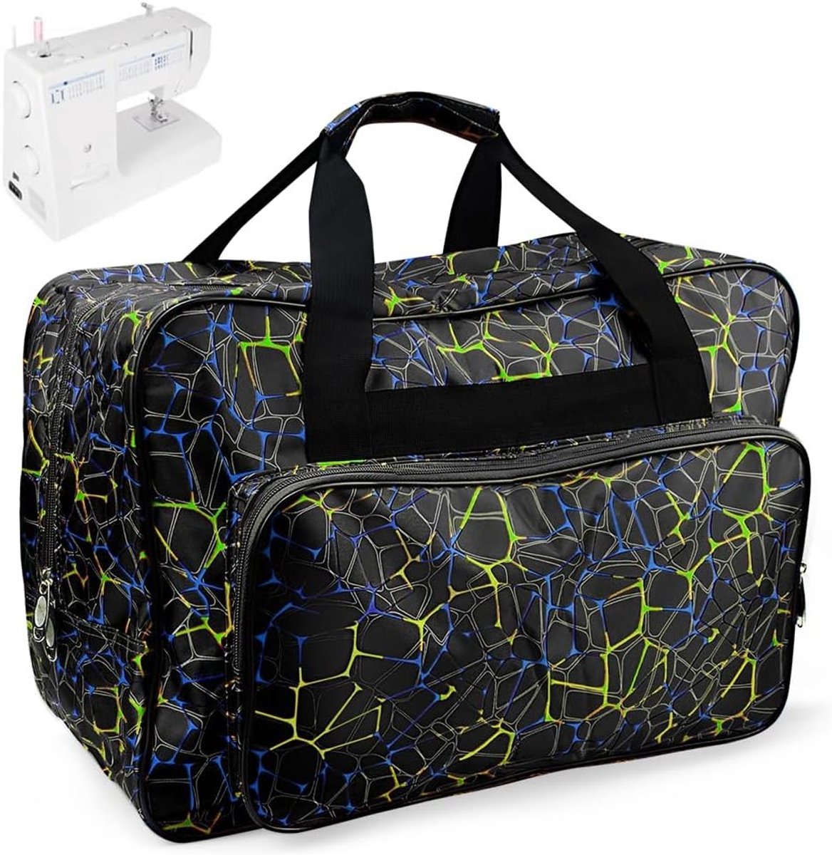 SnelShoppen - Universele Naaimachine Tas - Beschermende Naaimachine Draagtas - Robuuste Nylon Organizer voor Workshops en Thuisgebruik - Zwart 46x23x2