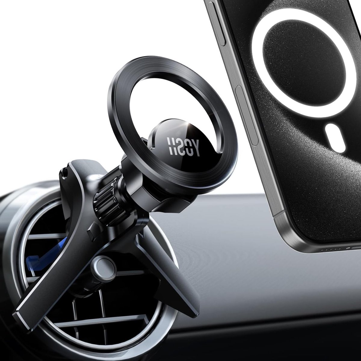 Magnetische Telefoonhouder voor Auto, Compatibel met Mercedes-Benz A/B/C/V Class/GLC, Ideaal voor iPhone en Android, Ronde Ventilatiehouder