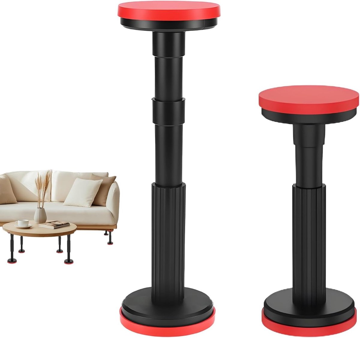 Verstelbare telescopische steunen voor meubels, tafel en kast met een draagvermogen tot 200 kg, duurzaam nylon en hoogte-instelling