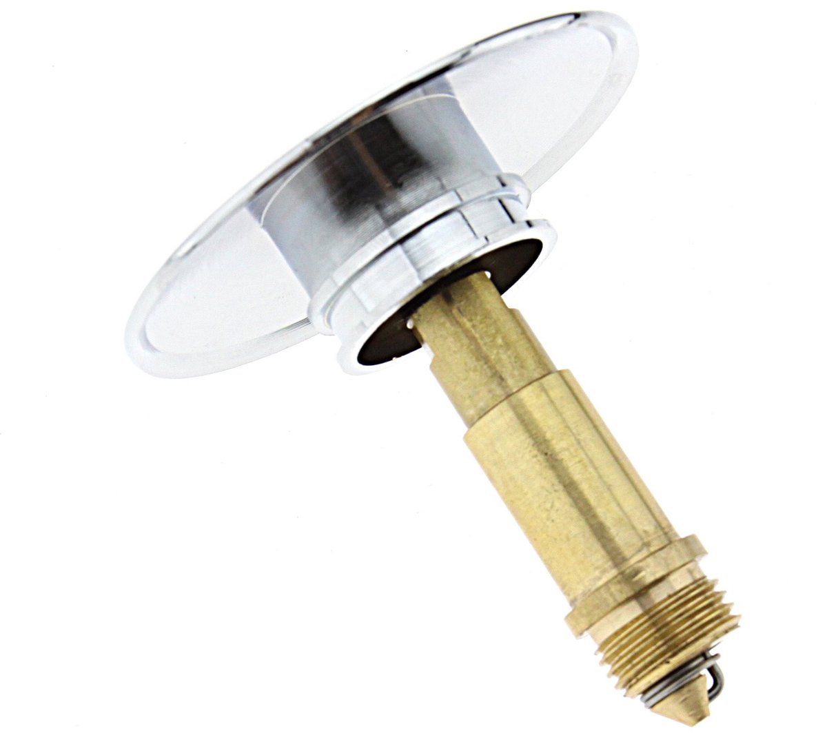 Dailygoods- Pop-up Wastafelafval 66 mm - Chroom Afwerking - Messing - Veermechanisme - M8 Schroefdraad - Afdichtring 40 mm - Afvalplug