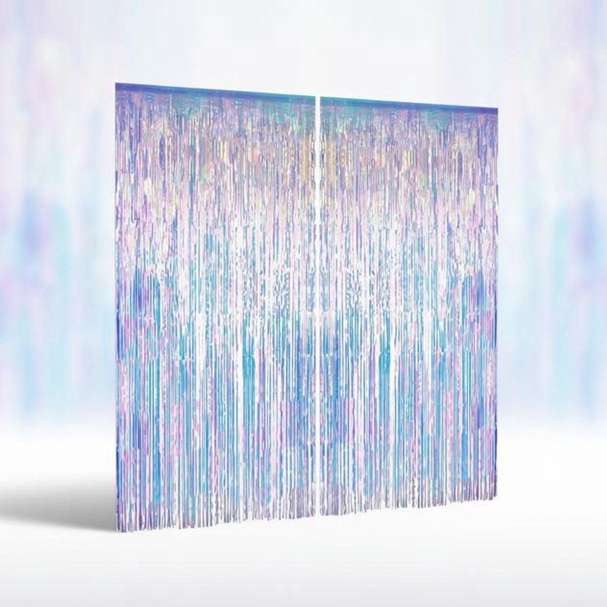 ElleMooi 2x Iriserend Lametta Metalen Gordijn – Folie Achtergrond Gordijnen voor Feest, Verjaardag & Bruiloft – 1m x 2,0m