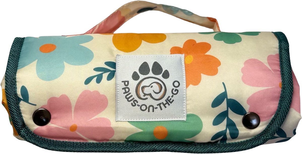PawsOnTheGo Flora – Reismat 70 x 100 cm – Perfect voor Onderweg met je Hond – Comfort, Stijl en Gemak