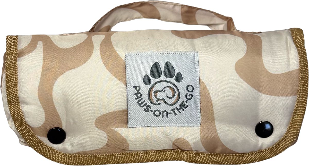 PawsOnTheGo Duinen – Hondenmat 70 x 100 cm uitgerold – Compacte Mat voor Onderweg – Ideaal voor Auto en Uitstapjes