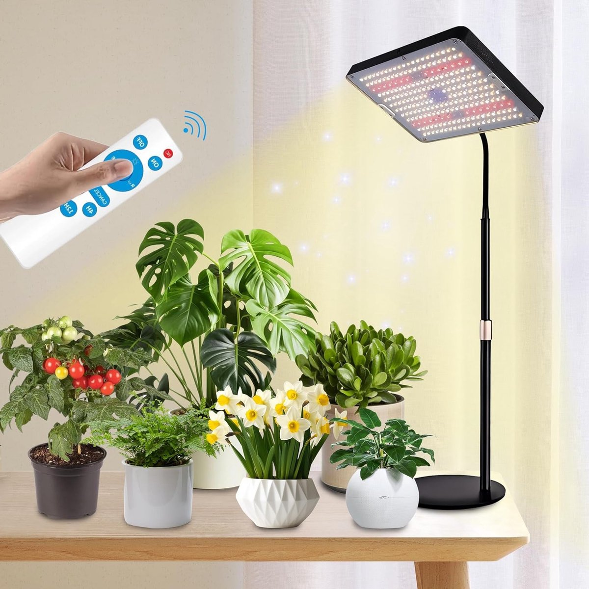 LED Kweeklamp voor Planten met Volledig Spectrum, Hoogte Verstelbaar, Timer en Automatische In-/Uitschakeling voor Groenten en Kleine Planten