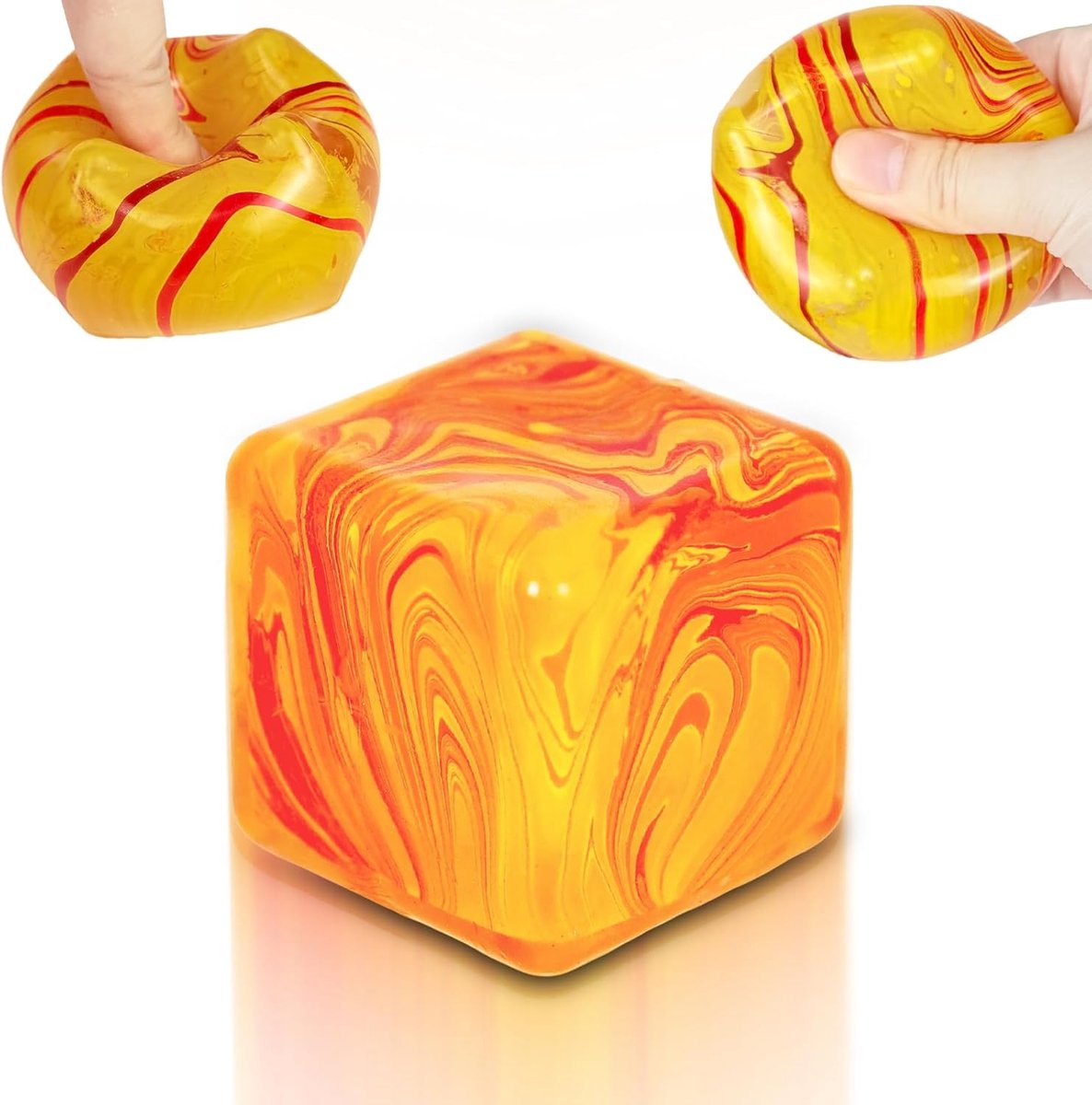 Daity 1-Pack - Squishy — Stress Cube Fidget Toys voor volwassenen-Stressverlichting-vierkante stressbal-sensorisch knijpspeelgoed-langzaam terugkerende knijpbal