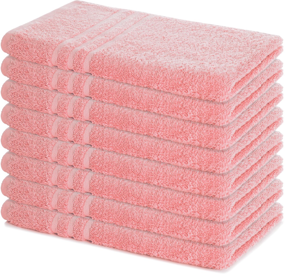 Lavea® Set van 8 Handdoeken 50x100 cm, 100% Katoen – Zacht en Absorberend – Perfect als Handdoek voor Thuis en Hotel – Pastelroze