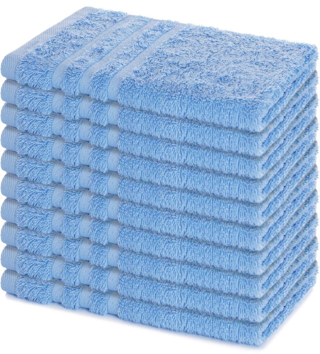 Lavea® Set van 10 handdoeken 30x50 cm, 100% katoen – Zacht en absorberend – Voor thuis, hotel, spa en gasten – Perfect als handdoek / gastendoekje – Dolfijnblauw