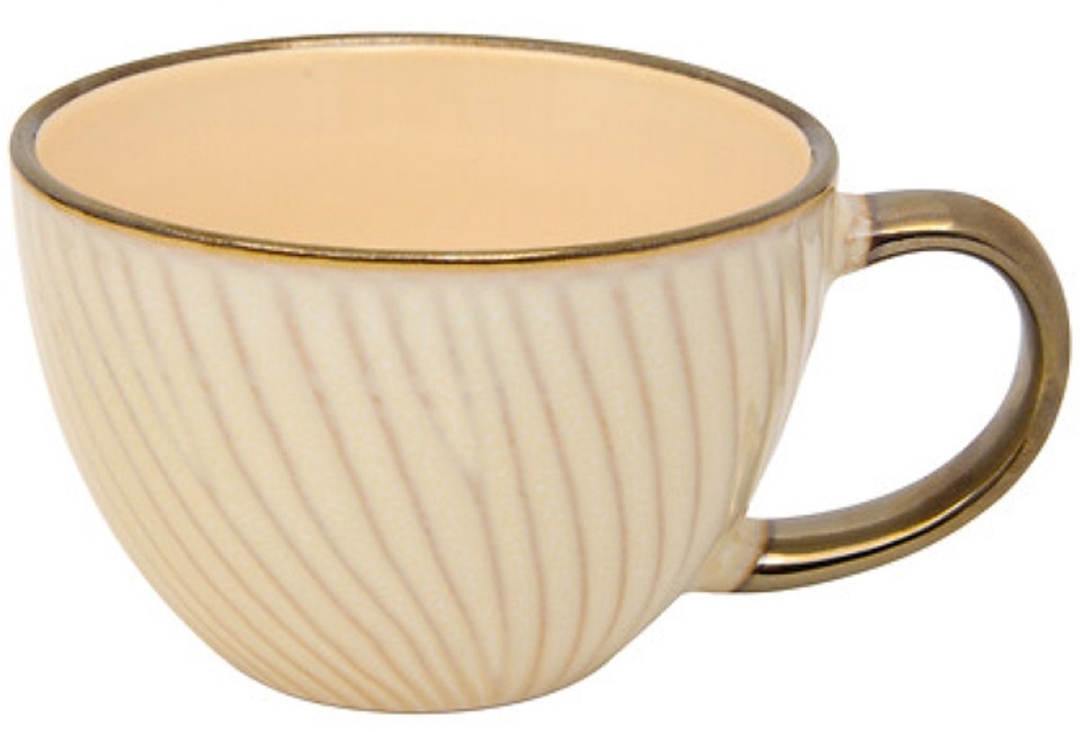 Mok - Ontbijtkom - Keramische Ontbijtbeker - Set van 6 - Grote Koffiemok - Soepkom met Oor - Fajance Kom voor Ontbijt, Muesli en Soep - 420 ml - 14.5 x 11.6 x 7.8 cm - Wit — cadeau in Cadeau-ideeën - foto 2