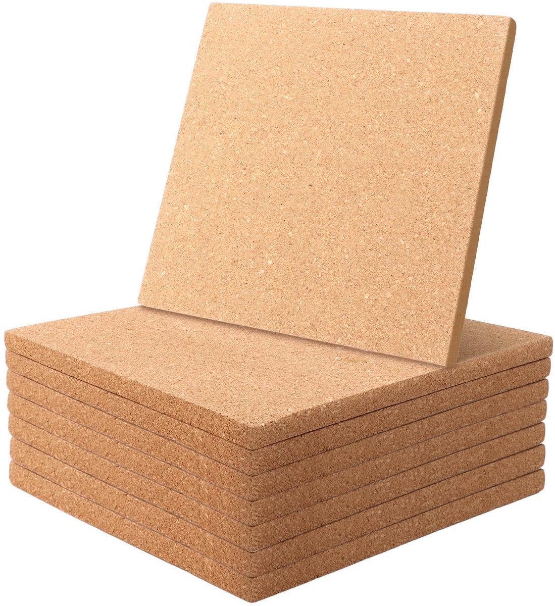 Dailygoods - Set van 8 Hittebestendige Pannenonderzetters van Kurk - Rechthoekig 20 cm