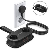 ORICO AP3 65W - Stekkerdoos - Reisstekkerdoos - GaN stekkerdoos – 6-in-1 platte stekker met stekkerdoos (2 stopcontacten + 4x USB-A/USB-C) – Kinderveilig – 1,6 m kabel – Compact – Voor MacBook, iPad, iPhone, laptop