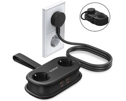 ORICO AP3 65W - Stekkerdoos - Reisstekkerdoos - GaN stekkerdoos – 6-in-1 platte stekker met stekkerdoos (2 stopcontacten + 4x USB-A/USB-C) – Kinderveilig – 1,6 m kabel – Compact – Voor MacBook, iPad, iPhone, laptop