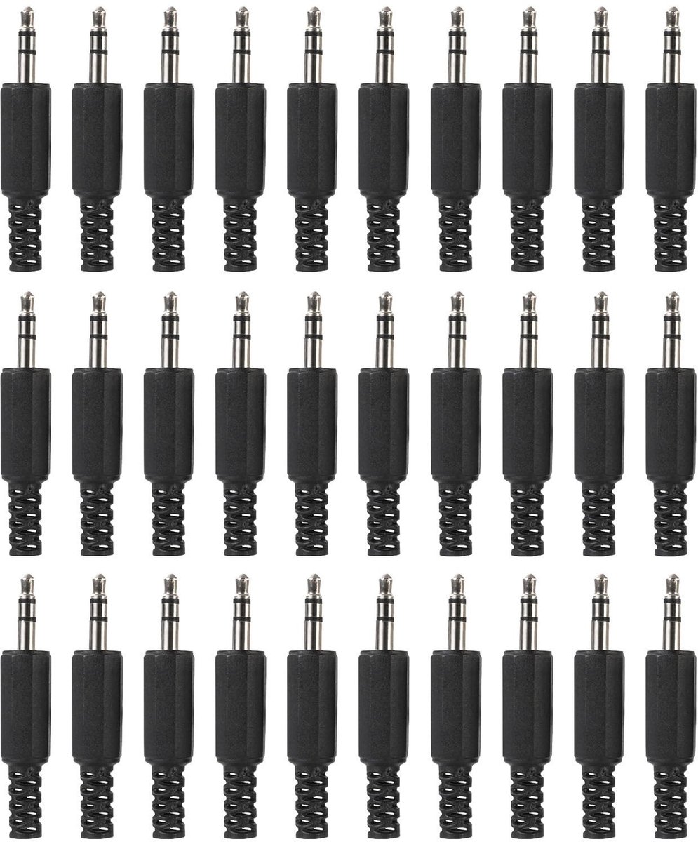 ZEYNOMAX - 30 Stuks 3,5 mm Stereo Vervangende Reparatiepluggen