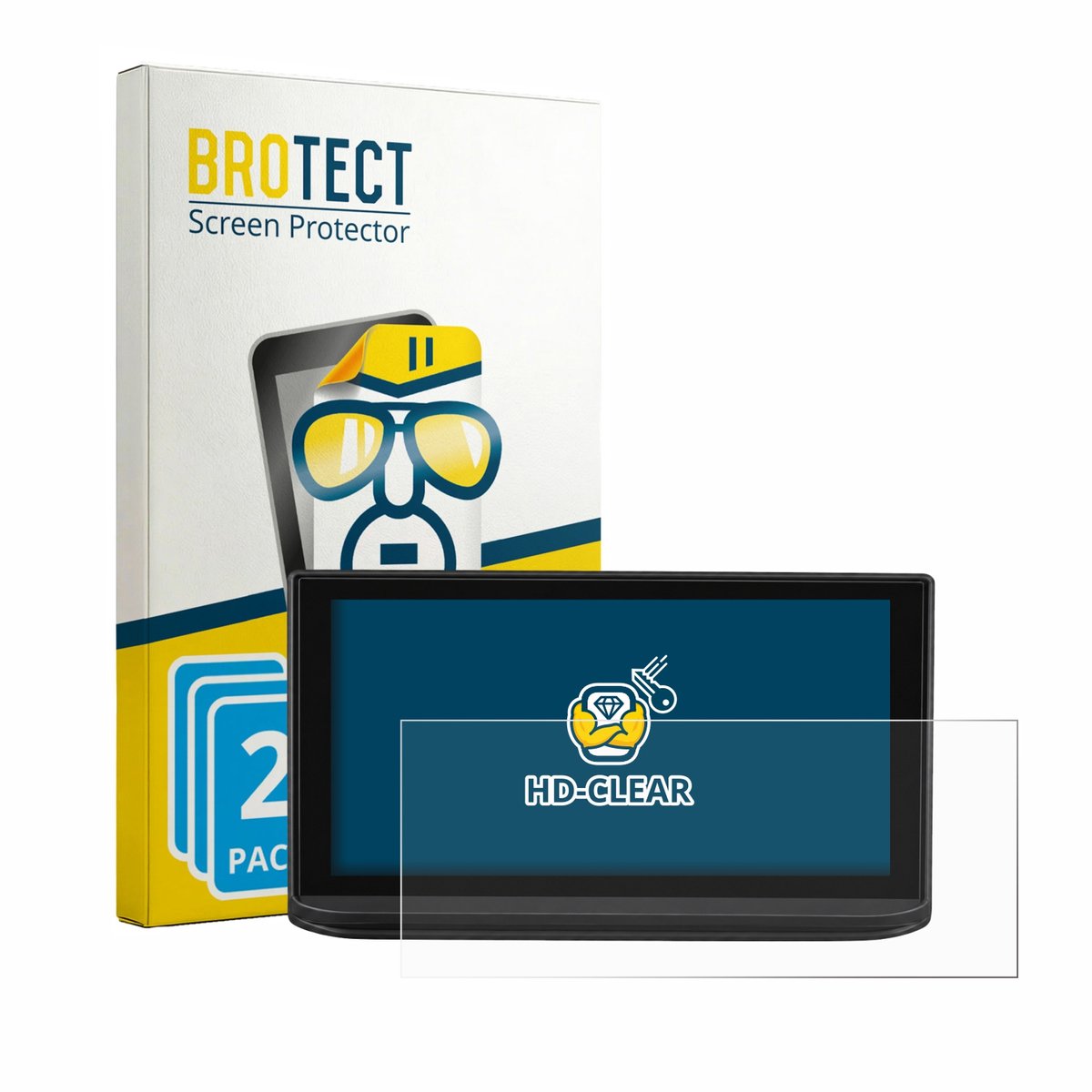 BROTECT - Screenprotector voor Peugeot 3008 2023 - Folie Beschermfolie transparant 2 Stuks