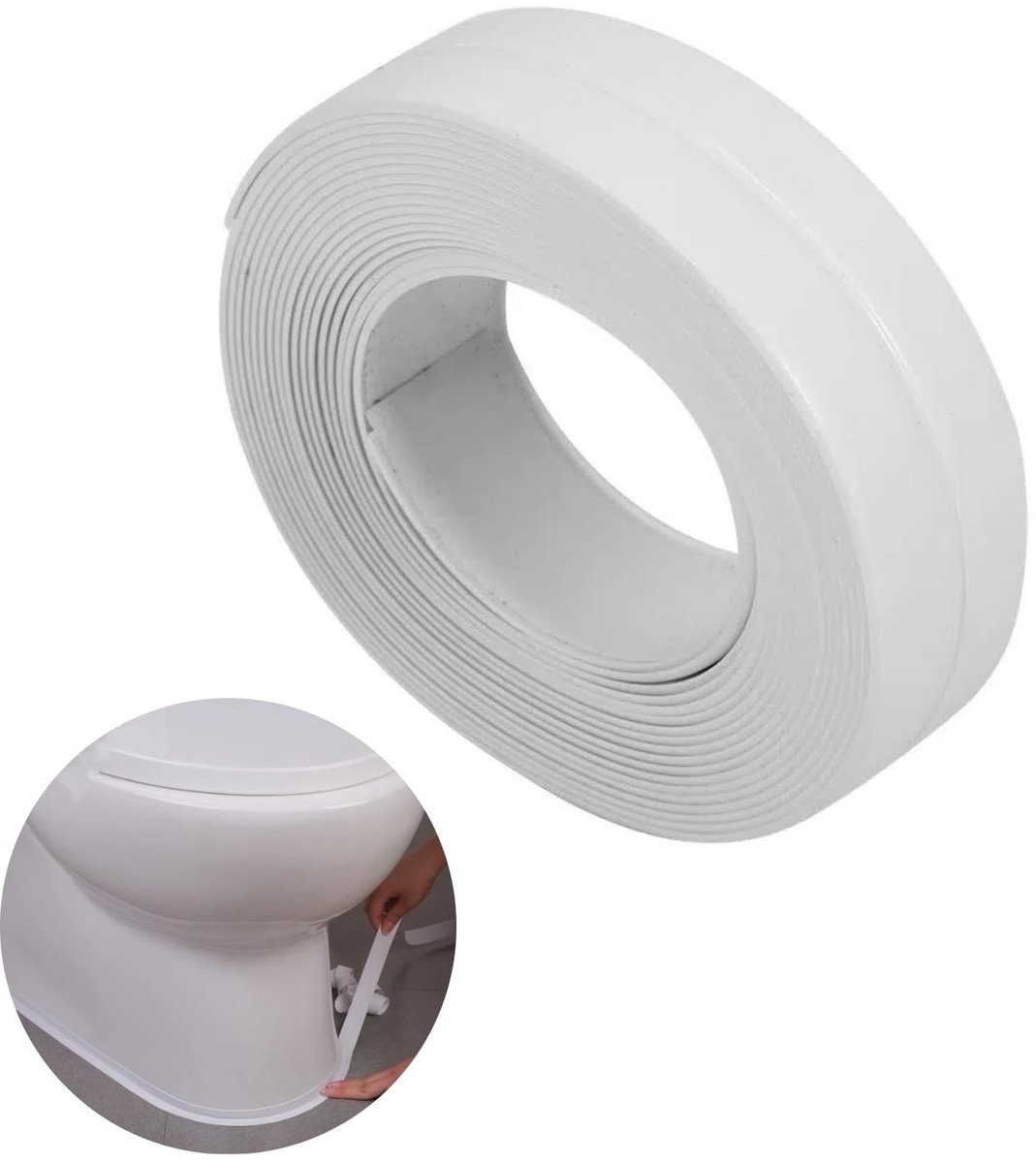 Dailygoods- Afdichtingsstrip - Zelfklevend - Wandafdichtband - PVC - 22 mm x 3,2 m - Wit - Geschikt voor badkamer/toilet - Afdichtband