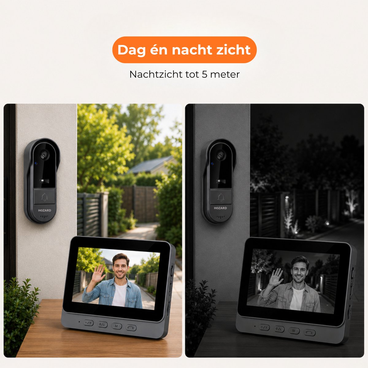 Hozard Deurbel met camera - Video Deurbel - 4,3 inch - afbeelding 2