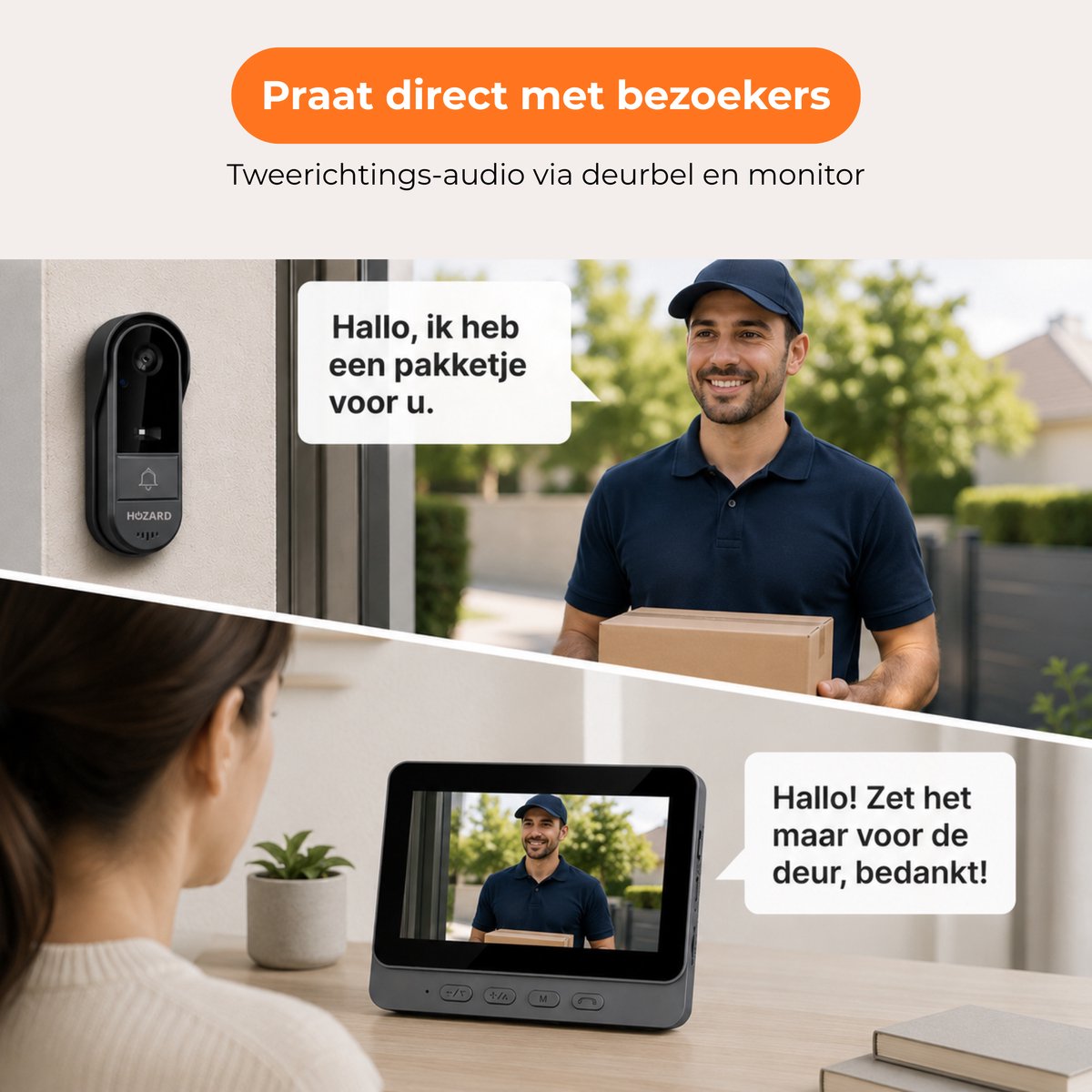Hozard Deurbel met camera - Video Deurbel - 4,3 inch - afbeelding 3