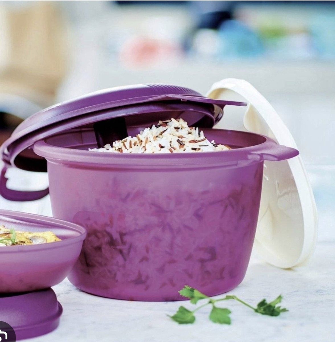 Tupperware Rice Genie Magnetron Rijstkoker - Rice Genie Magnetron Rijstkoker – Violette Mini Rijststomer – Snel & Gemakkelijk Rijst Koken – 3 Liter