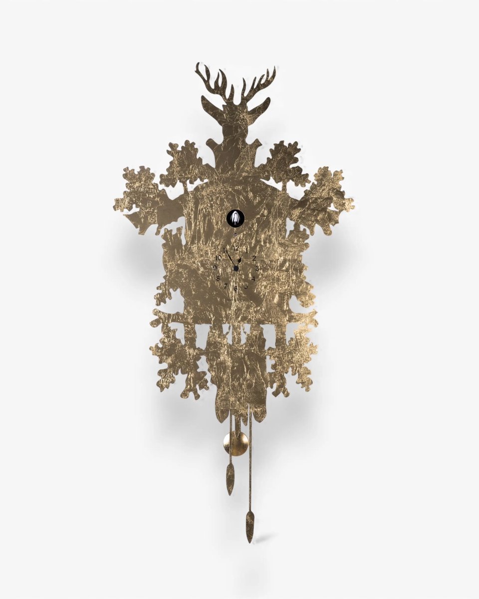 Domeniconi Cucù cuckoo clock leaf effect - Gold Leaf Dia 373 Gold / Goudblad