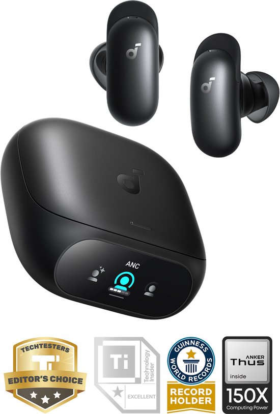 soundcore Liberty 5 Pro by Anker - Anker Thus Al Chip - Kristalheldere Gesprekken - Noise Cancelling Oordopjes - Draadloze Oordopjes - ANC Met 6 - 5 U/28 U:Speeltijd - Snelladen - Draadloos Opladen