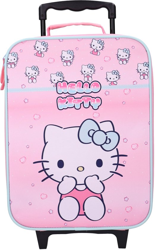 Hello Kitty Made To Roll Trolley Koffer - Handbagage Kind - Softcase - 14 Liter - 47 x 31 x 14 cm - Roze