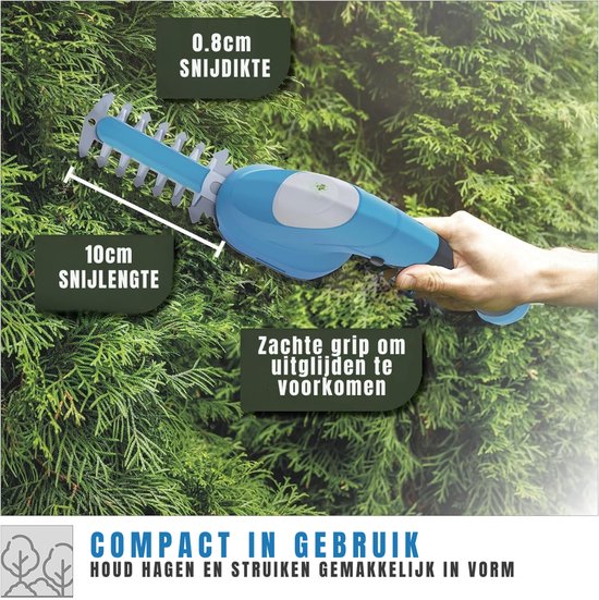 QIN® Grasschaar - Grasschaar met Accu - Grasschaar met Steel - Blauw - 37cm x 8cm x 11cm van qin — afbeelding 4
