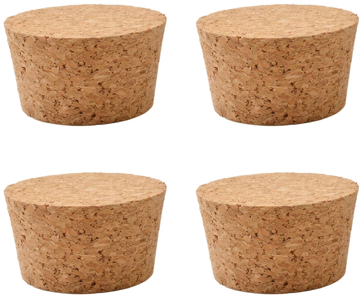 SMOAKEZ- Kurken 4 Stuks - Conische Kurken - Reservekurken - Wijnflessen - Glazen Flessen - Natuurlijk Materiaal - 63 x 53 x 35 mm - Flesstopper