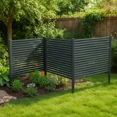 Metalen Tuinscherm 3 Stuks - PE Gecoate Tuinafscheiding 270 x 124 cm - Steekbaar Sierhek Zonder Graven - Weerbestendige Borderafscheiding voor Bloemperk, Gazon, Terras & Balkon - Zwart