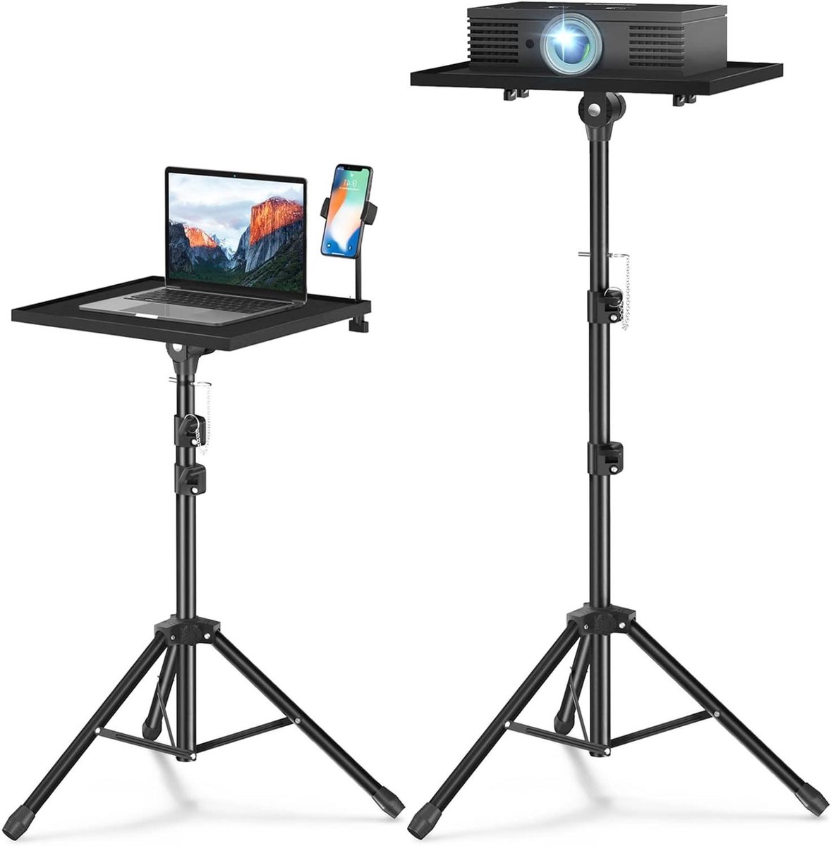 Projector Stand - Laptop Statief - Presentaties Geven - Verstelbare Hoogte - 52-117 cm - Zwart