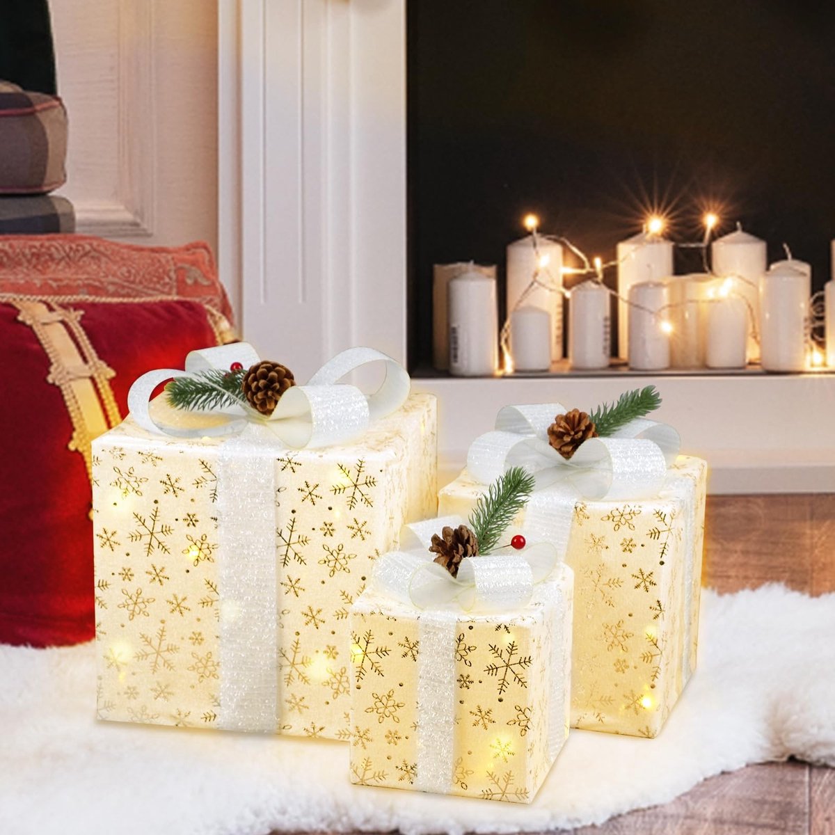 BRENZOOS - Lichtgevend Kerstcadeau met Decoratieve Dozen