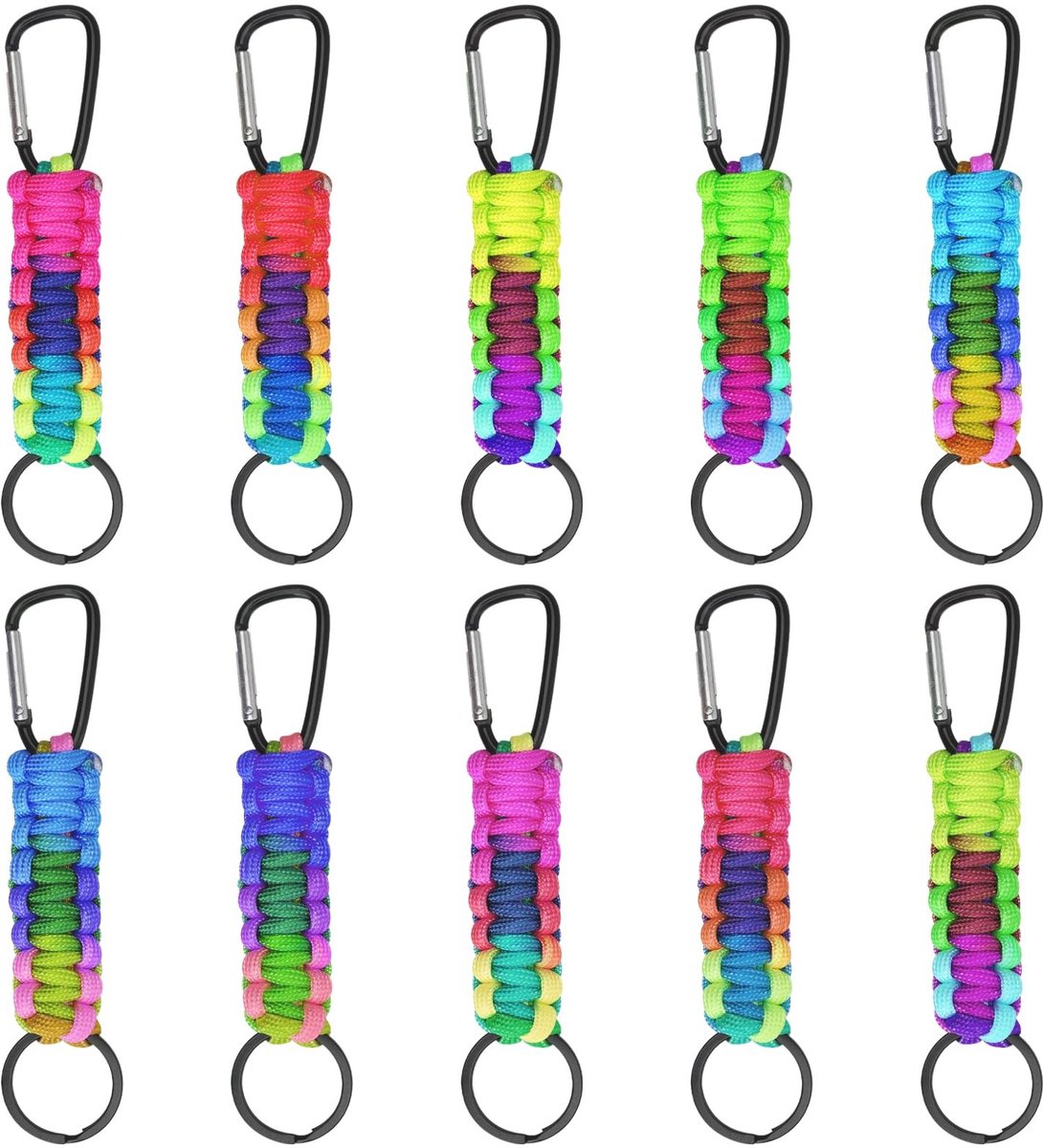 LAUZY- Sleutelkoord met karabijnhaak - Sleutelhanger Ringen - Gevlochten Koord - Sleutelhangers Volwassenen - 1 Stuk - Voor Mannen/Vrouwen