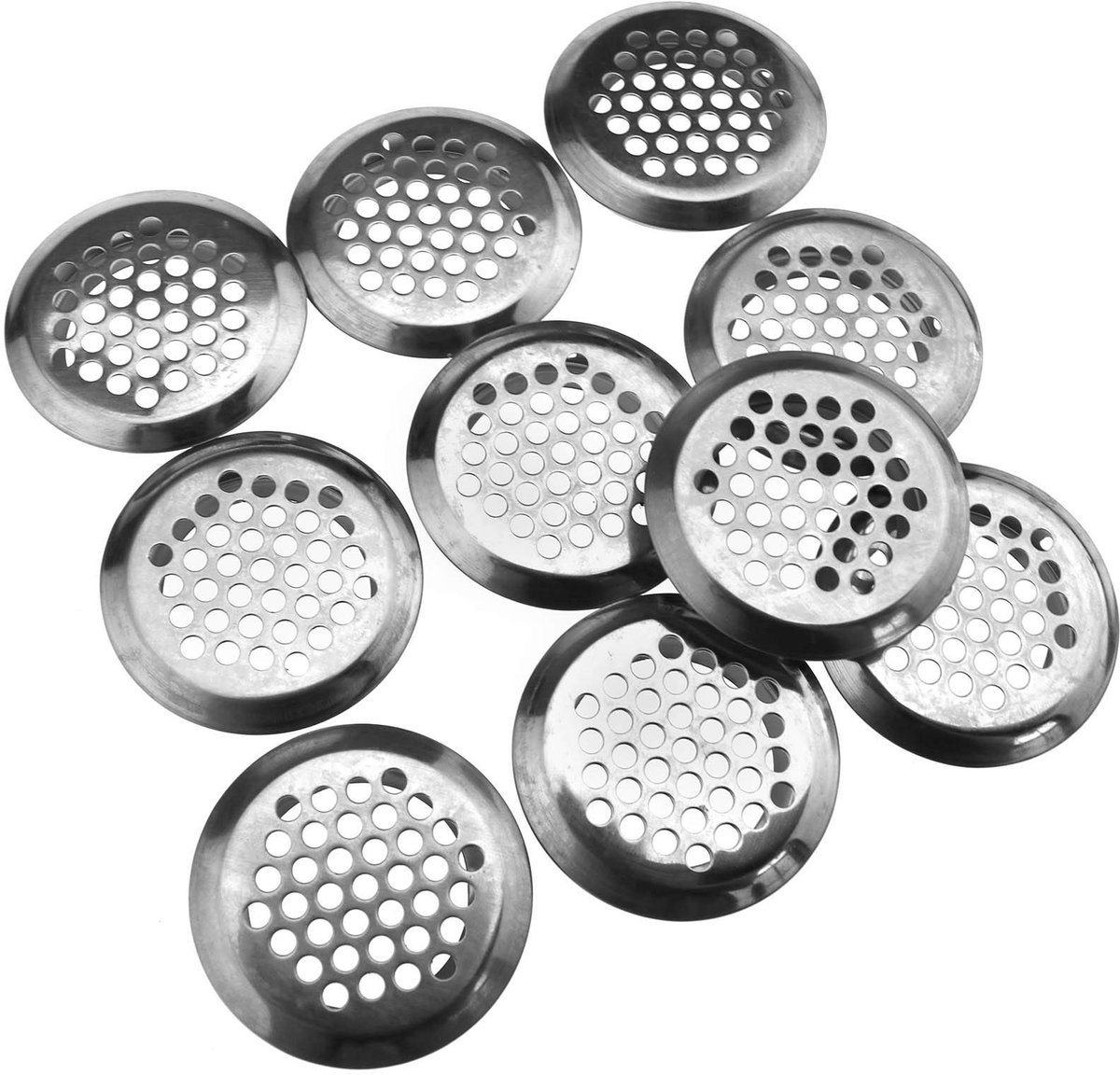 LAUZY- Luchtventilatie Ronde 42mm - 10 Stks Roestvrij Staal - Mesh Ontwerp - Eenvoudige In