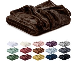 Lavea® Fleece Deken 150x200 cm – 1-persoons, Zacht – Warme Knuffeldeken van Pluizige Microvezel voor Bank en Bed, Ademend en Wasbaar – Mokka Bruin