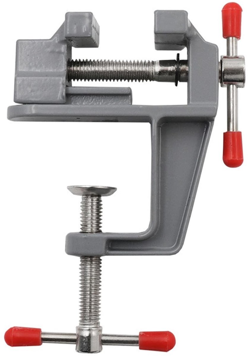 Dailygoods- Bankhamer - Mini Bankvise 360 Graden Draaibaar - Precisiewerk - Houtbewerking - Metaalbewerking - Verstelbare Drukknop - Mini Vise